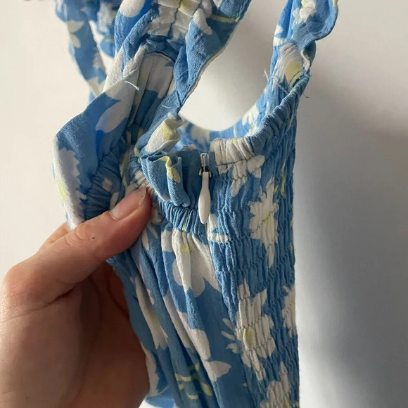 Faithfull the Brand Dolores Jumpsuit In Leyla  Floral Blue Print Size 4/Small - Picture 10 of 12